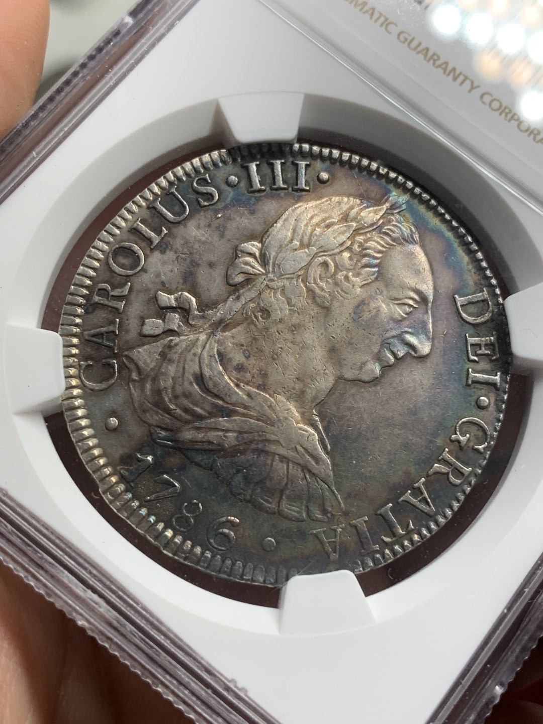 《竞宝斋》西.葡及其殖民地国家专场-第70场（全场不限金额包邮） NGC-AUD 墨西哥 1786年 卡洛斯三世双柱8R大银币 无戳美品