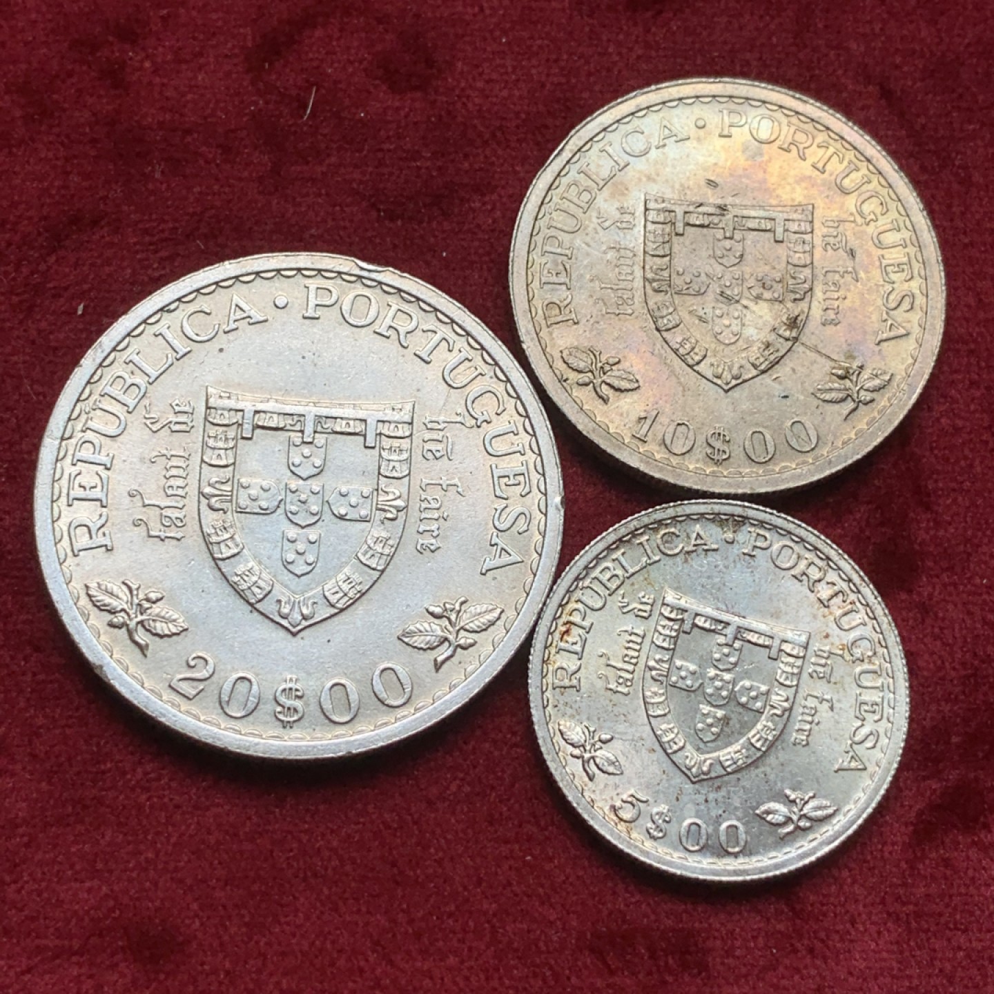 《竞宝斋》西.葡及其殖民地国家专场-第70场（全场不限金额包邮） （3枚一套）UNC品 葡萄牙 1966年 纪念航海家 亨利王子逝世100周年 5，10，20面值 3枚总重40.5克