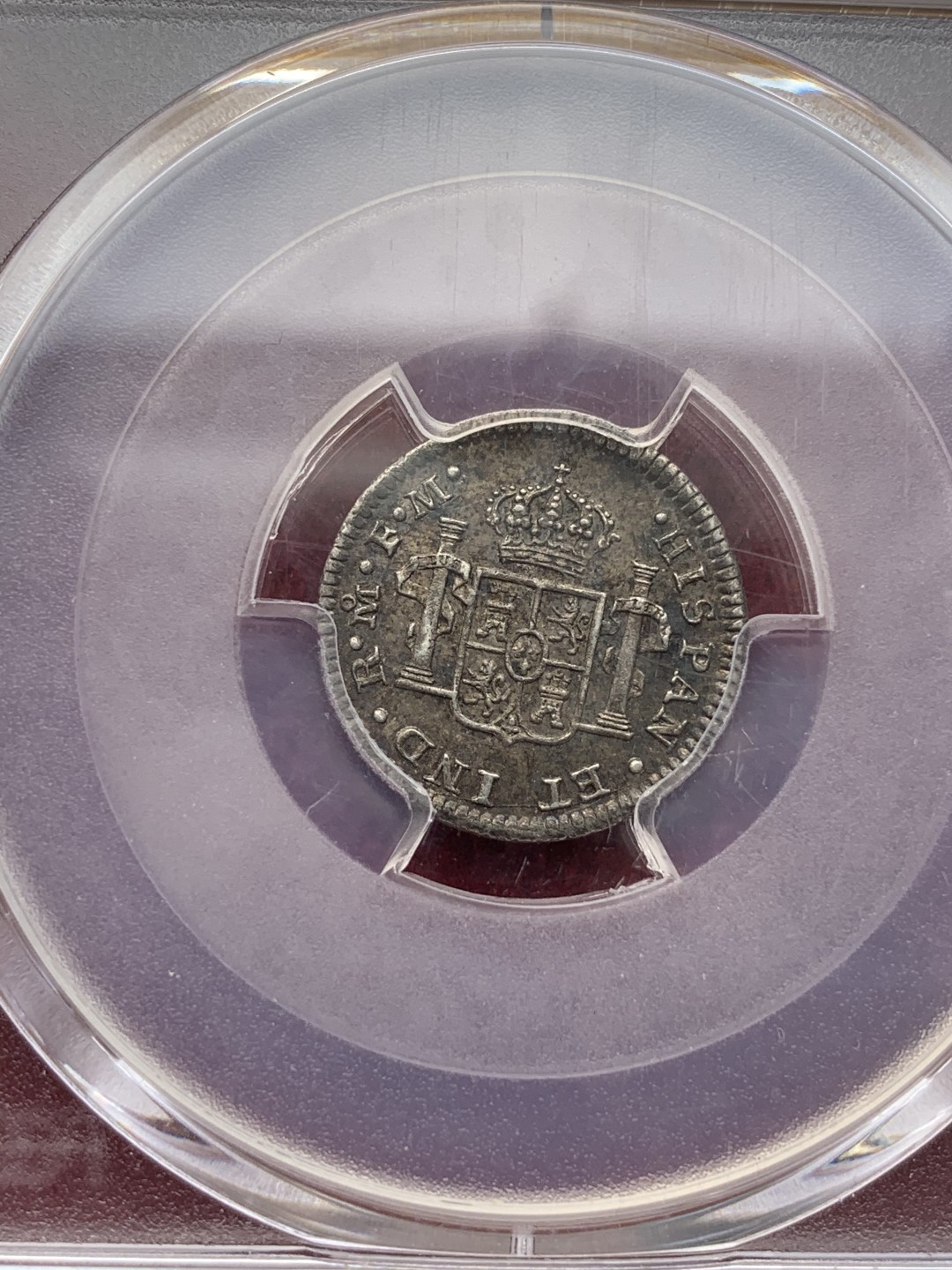 《竞宝斋》西.葡及其殖民地国家专场-第70场（全场不限金额包邮） PCGS AU58 墨西哥1774卡洛斯三世1/2R银币 PCGS错标1R   细节包浆非常到位