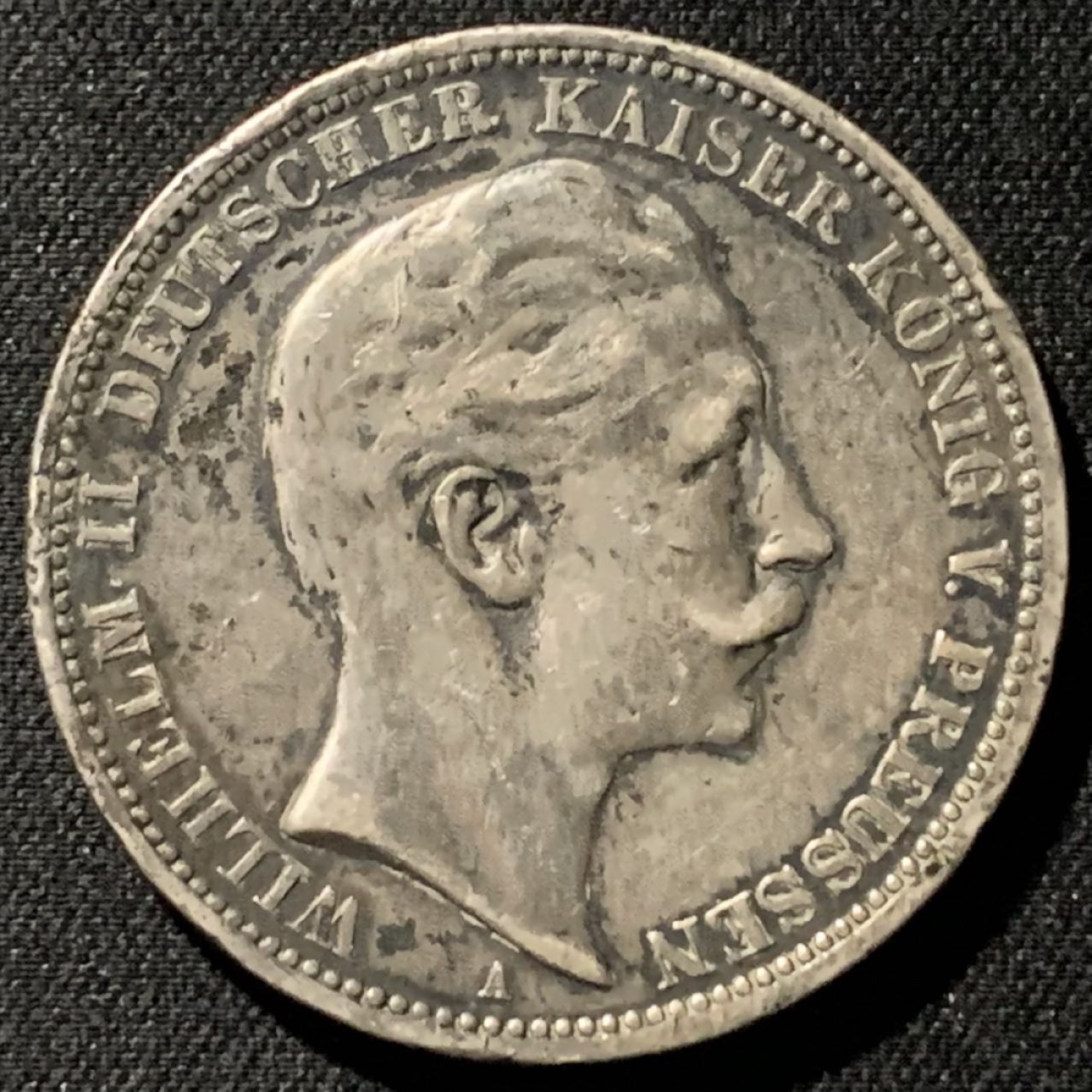 紫瑗钱币——第206期拍卖 德国 普鲁士 1912年 威廉二世 3马克 16.67克 0.9银