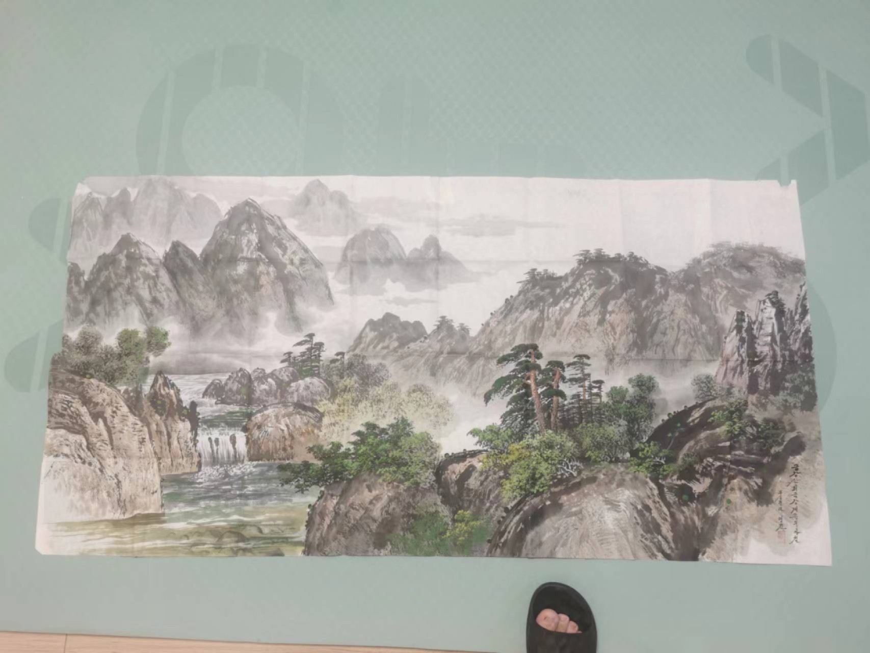 32.【鲸贝乐淘★道德经】第“玄牝之门，是谓天地根”号拍卖★两拍包邮 【朝鲜画】尺寸图片中脚比较，未装裱，山水优美