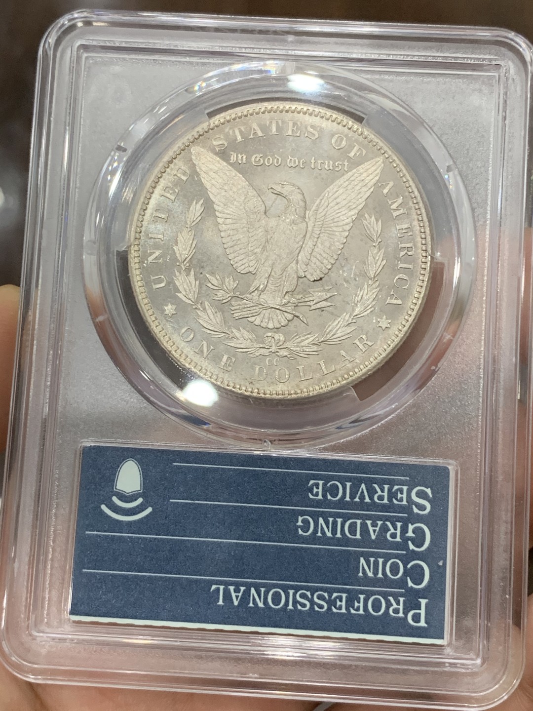 《竞宝斋》第71场-本周日，周一2场连拍（全场不限金额包邮） PCGS-MS64PL 美国 1882年 一美元 摩根币 卡森厂+类精致+35周年限定标 一步到位 