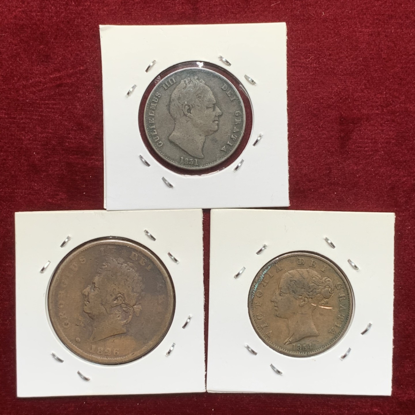 《竞宝斋》第71场-本周日，周一2场连拍（全场不限金额包邮） （3枚一起）英国早期半便士，1便士 大铜币一组