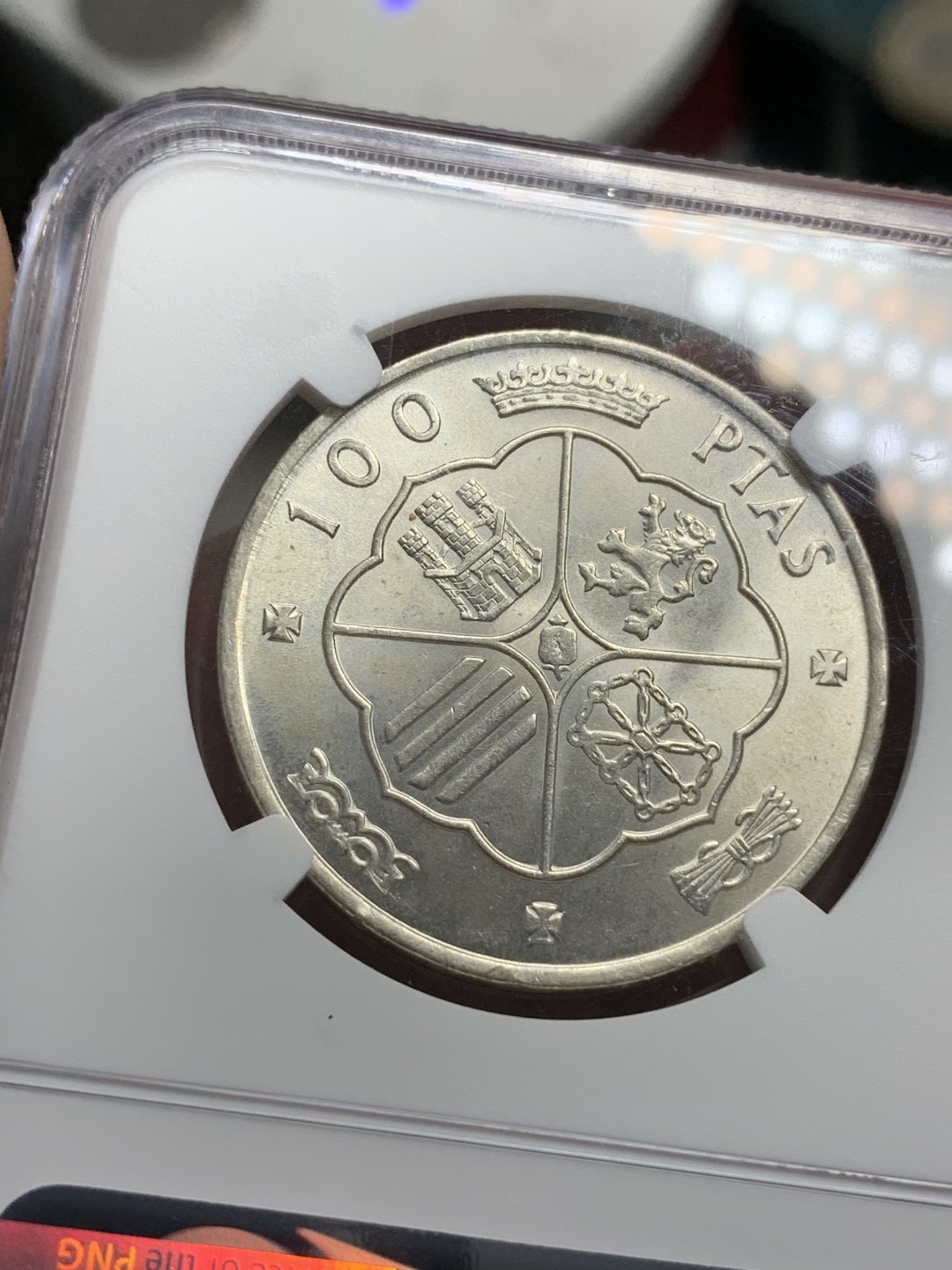 《竞宝斋》第71场-本周日，周一2场连拍（全场不限金额包邮） NGC MS66 西班牙1966(68) 独裁者 弗朗戈 高分大银币