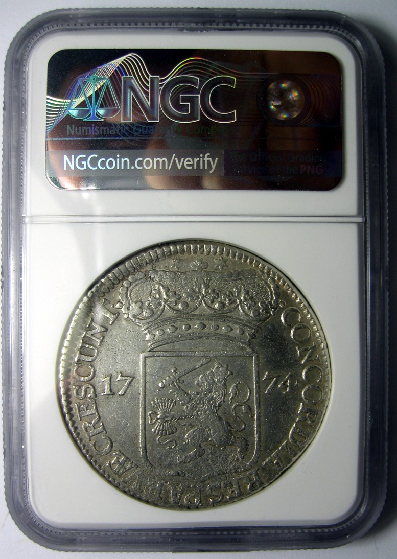 NGC-AUD荷兰银币,1774泽兰武士执剑杜卡特大银币,DAV-1848