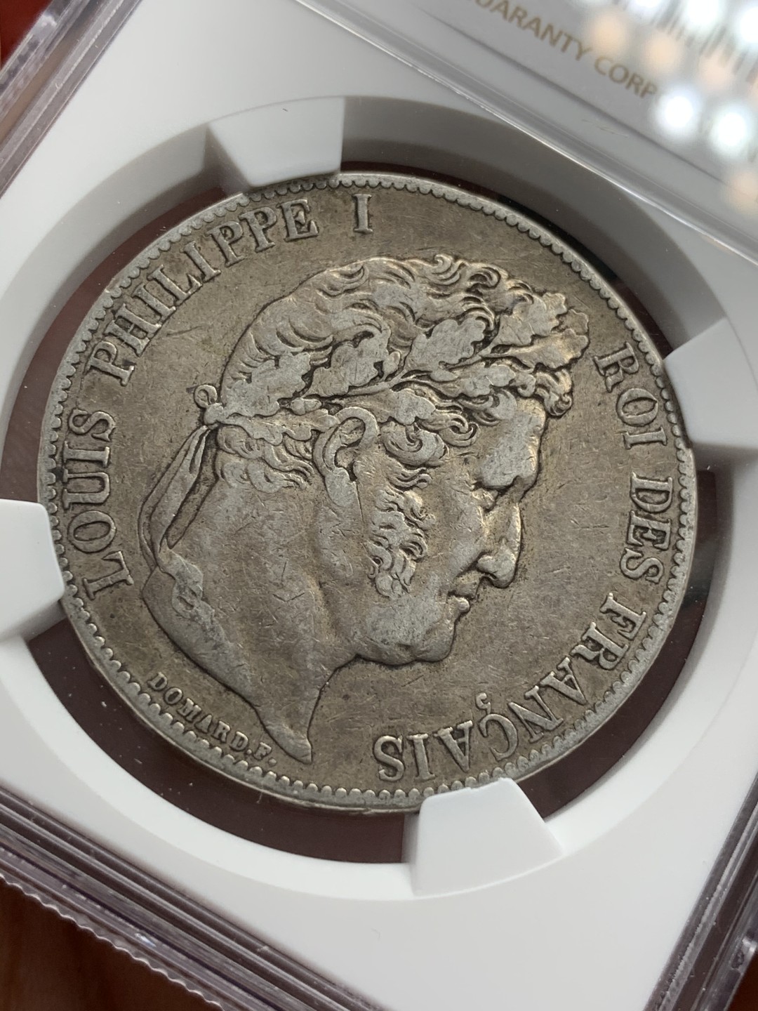 《竞宝斋》第71场-本周日，周一2场连拍（全场不限金额包邮） NGC XF45  法国 1845年菲利普一世五法郎银币 老包浆好品