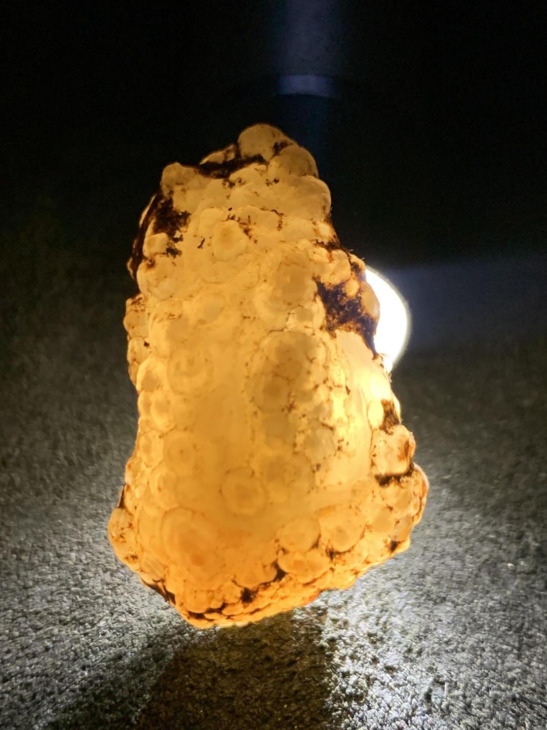 精美戈壁鱼籽纹筋脉石原石一颗，