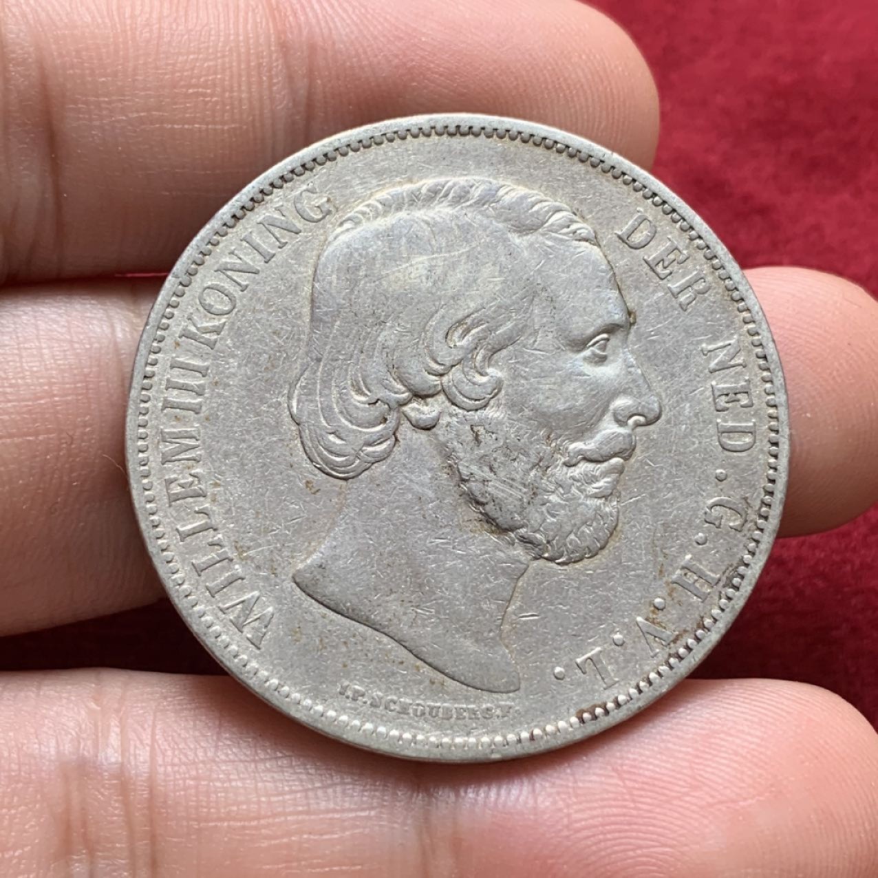 《竞宝斋》第71场-本周日，周一2场连拍（全场不限金额包邮） 荷兰 1871年 威廉三世 2.5盾 银币 945高银 淡彩 美品