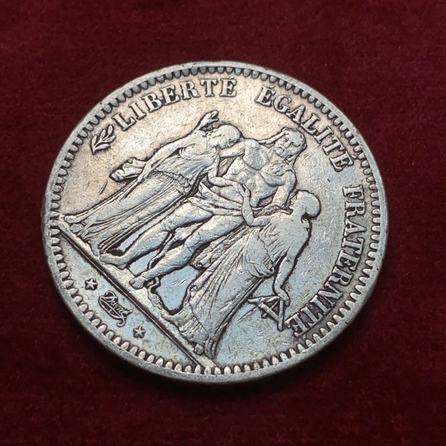 《竞宝斋》第71场-本周日，周一2场连拍（全场不限金额包邮） 法国 1849年 第二共和国 大力神 5法郎 银币