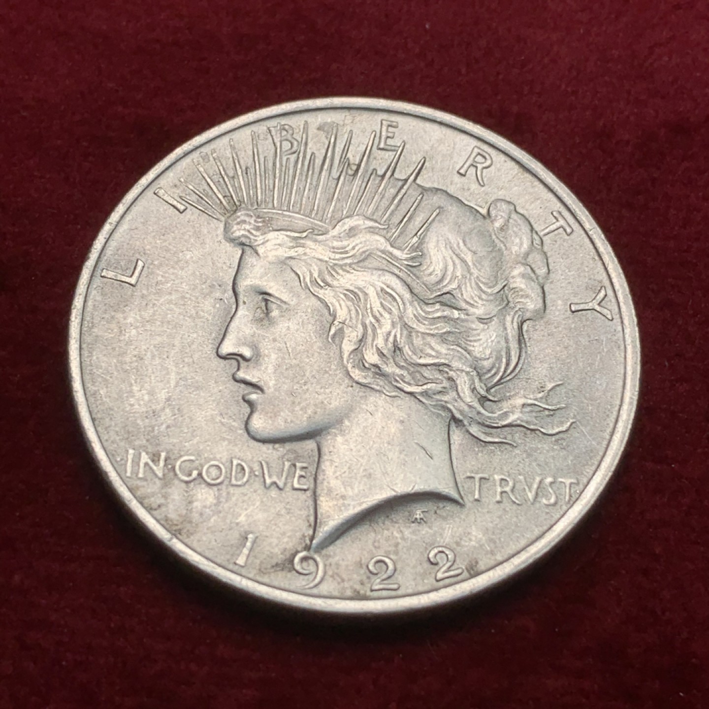 《竞宝斋》第71场-本周日，周一2场连拍（全场不限金额包邮） 美国1922年 和平鸽一元大银币 原光好品 自己送评