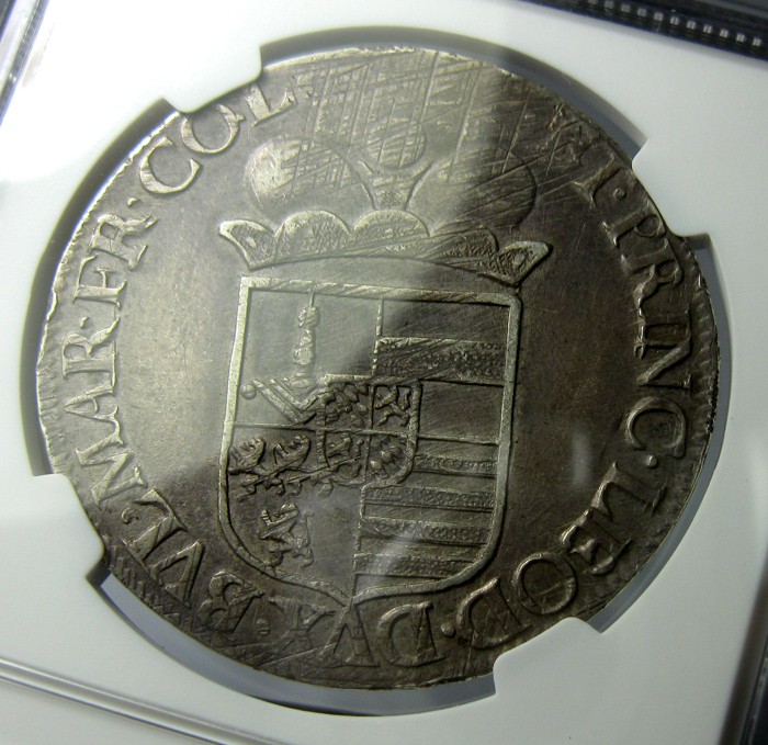 NGC-AUD神罗列日采邑主教区1678,patagon银币(和泰勒银币差不多,40mm), DAV-4294, Maximilian Henry马克西米利安.亨利