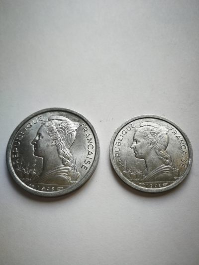 BU法属留尼旺1948年1F、2F一对 - BU法属留尼旺1948年1F、2F一对