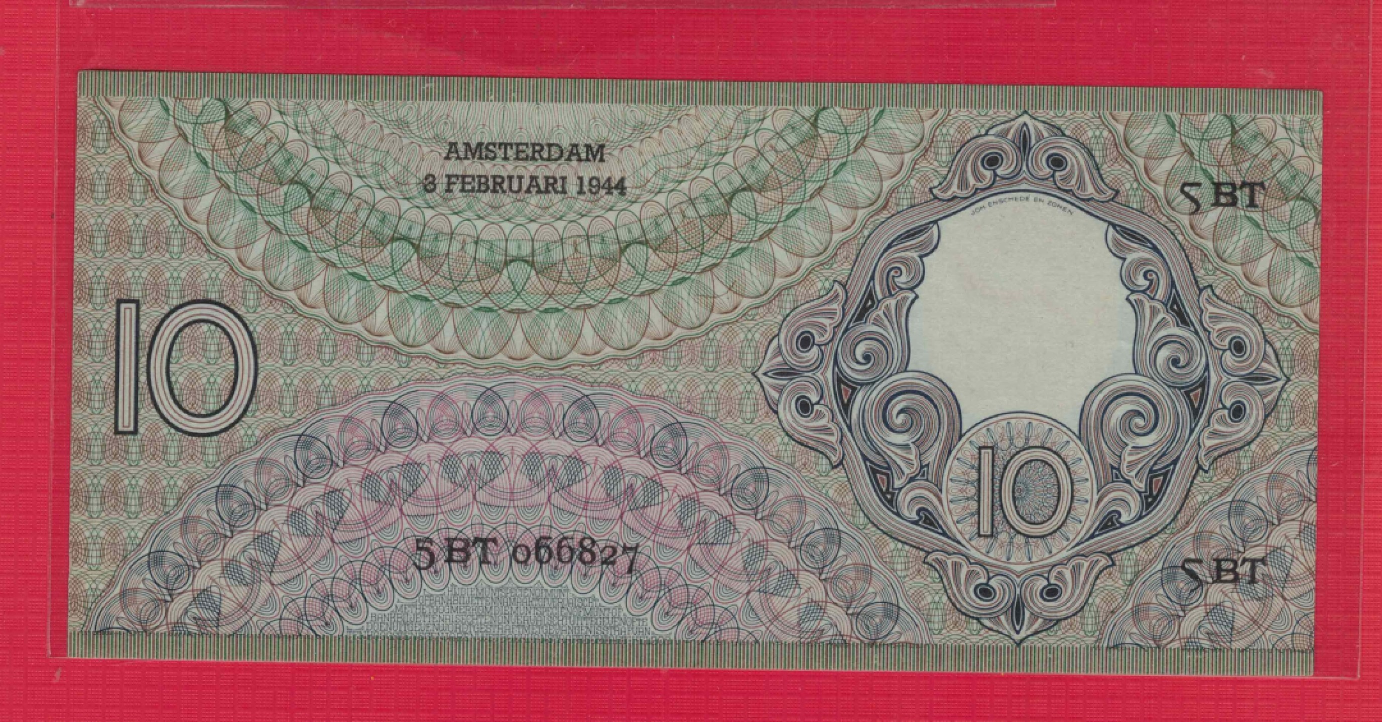 荷兰1944年10盾 实物如图 UNC  
