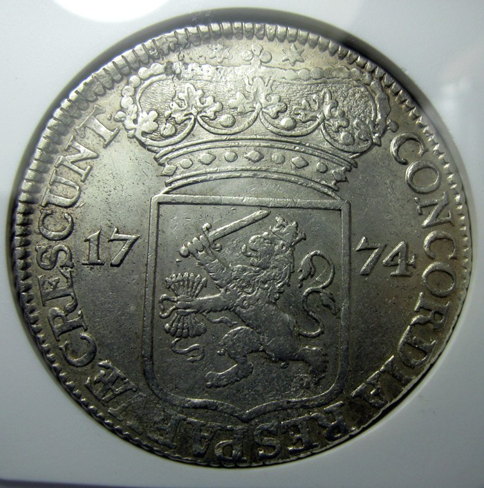 NGC-AUD荷兰银币,1774泽兰武士执剑杜卡特大银币,DAV-1848