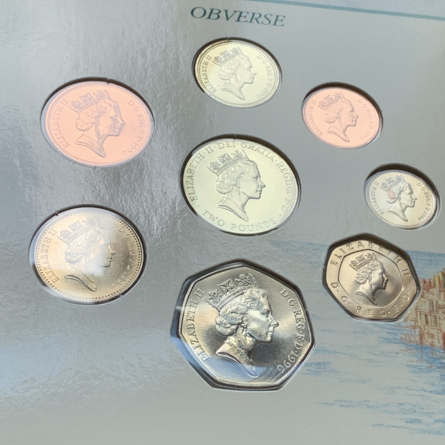 《竞宝斋》第71场-本周日，周一2场连拍（全场不限金额包邮） 英国 1996年 卡装 套币