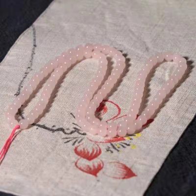 天然玉新疆金丝玉藕粉色项链手链diy搭配108颗佛珠链子手串多用款 - 天然玉新疆金丝玉藕粉色项链手链diy搭配108颗佛珠链子手串多用款