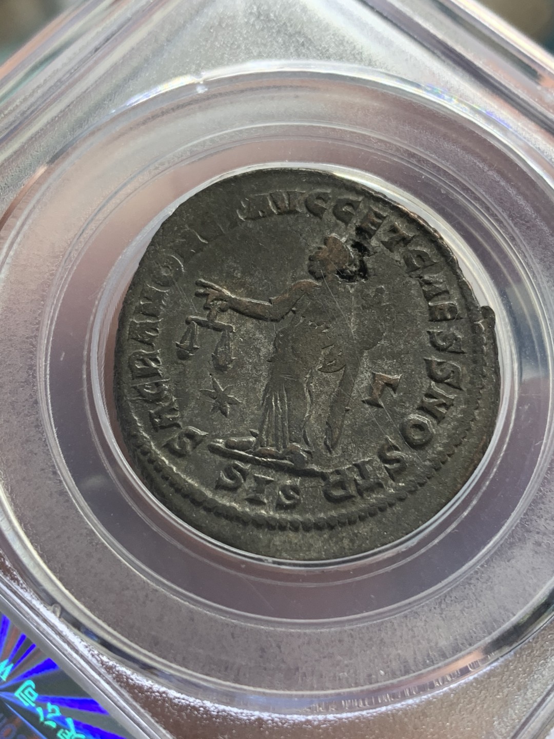 《竞宝斋》第71场-本周日，周一2场连拍（全场不限金额包邮） 公博-AU58 罗马帝国 284-305年 戴克里先 1弗里斯 锡萨克厂造 铜币