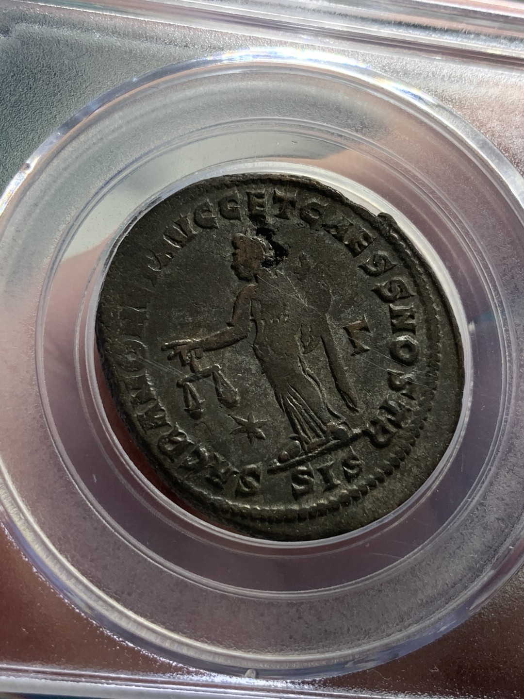 《竞宝斋》第71场-本周日，周一2场连拍（全场不限金额包邮） 公博-AU58 罗马帝国 284-305年 戴克里先 1弗里斯 锡萨克厂造 铜币