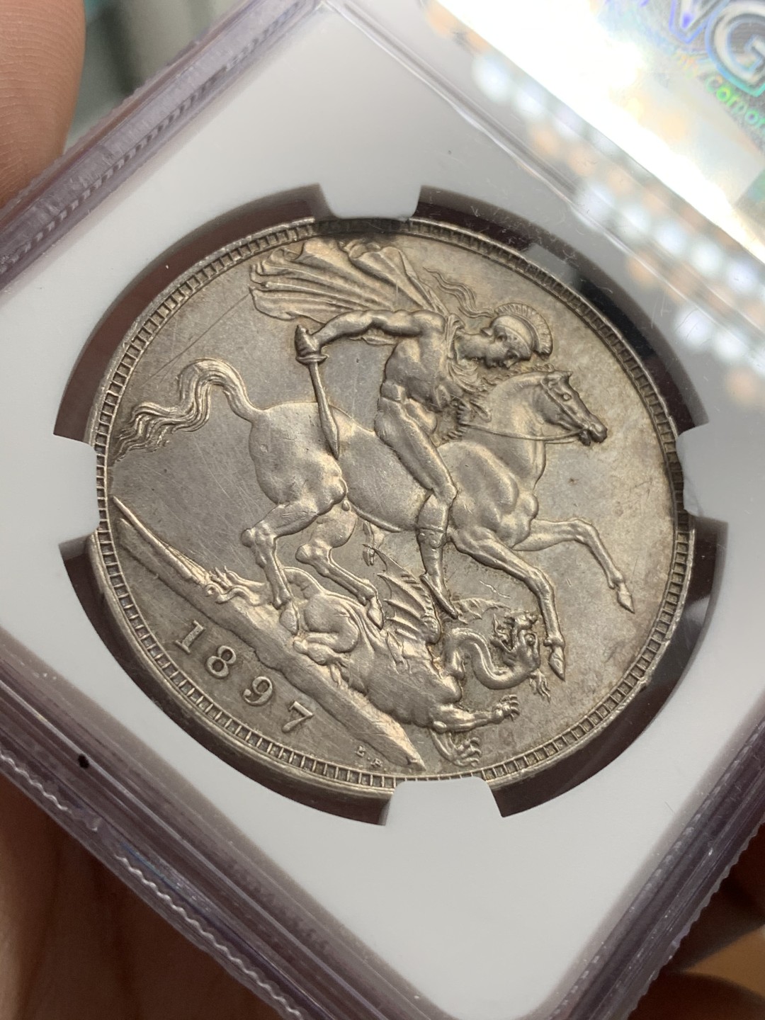 《竞宝斋》第71场-本周日，周一2场连拍（全场不限金额包邮） NGC-UNCD 英国1897年 马剑 细节好 状态佳，具体见图