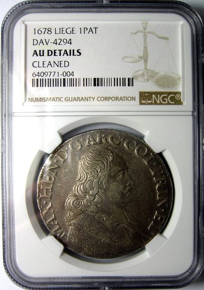 NGC-AUD神罗列日采邑主教区1678,patagon银币(和泰勒银币差不多,40mm), DAV-4294, Maximilian Henry马克西米利安.亨利 - NGC-AUD神罗列日采邑主教区1678,patagon银币(和泰勒银币差不多,40mm), DAV-4294, Maximilian Henry马克西米利安.亨利