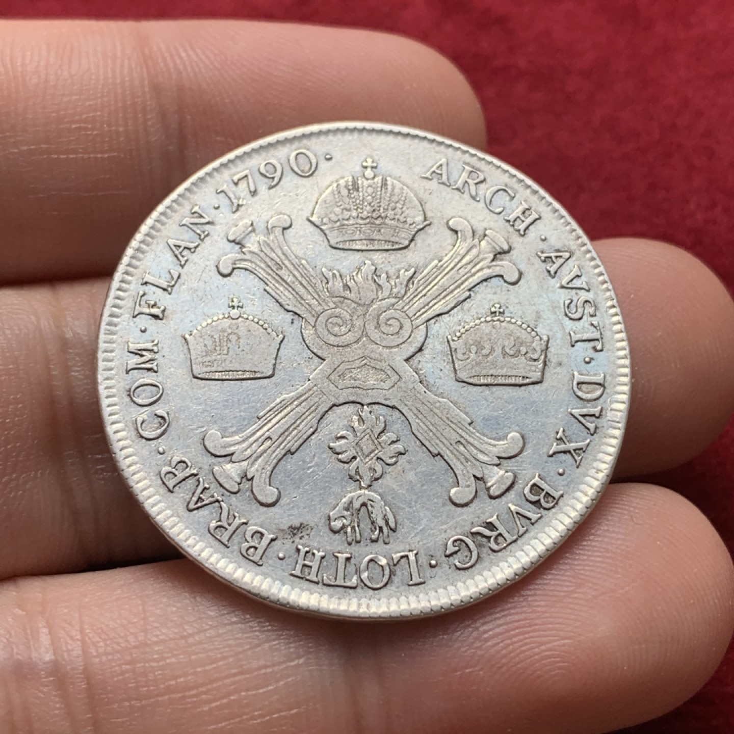 《竞宝斋》第71场-本周日，周一2场连拍（全场不限金额包邮） 1790年 奥属尼德兰 弗朗茨二世 1/2泰勒银币 一般见到都为泰勒