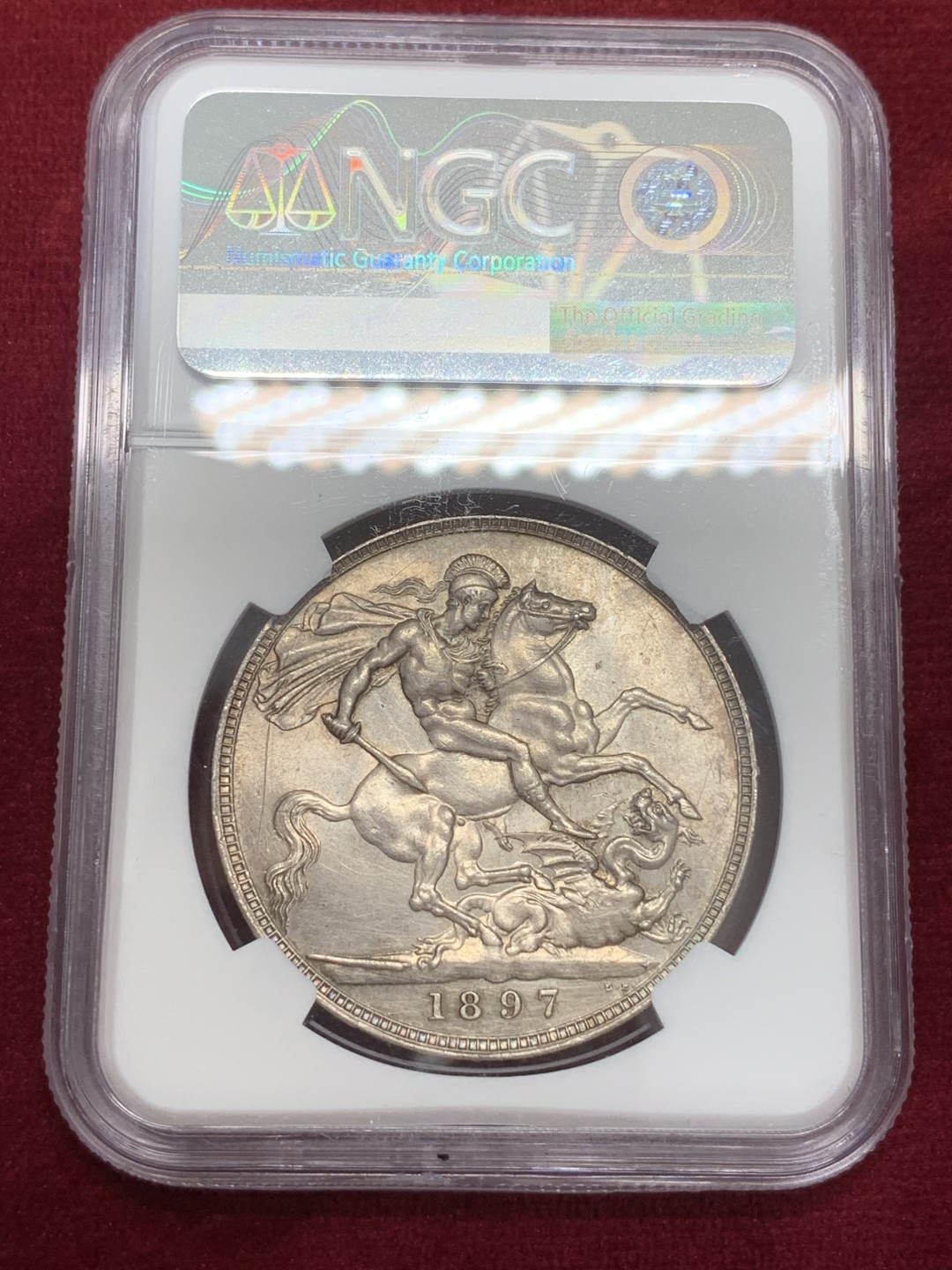 《竞宝斋》第71场-本周日，周一2场连拍（全场不限金额包邮） NGC-UNCD 英国1897年 马剑 细节好 状态佳，具体见图