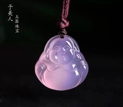 天然巴西粉玛瑙玉佛佛公 - 天然巴西粉玛瑙玉佛佛公