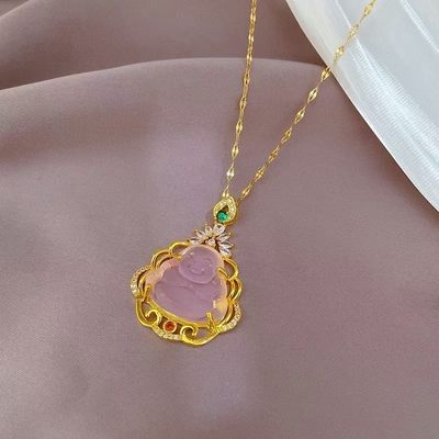 玉髓玛瑙 莲花笑脸佛吊坠 - 玉髓玛瑙 莲花笑脸佛吊坠