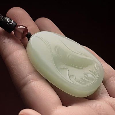 天然和田玉观音玉吊坠吉祥物白玉观音挂件平安吊坠男款项链礼物 - 天然和田玉观音玉吊坠吉祥物白玉观音挂件平安吊坠男款项链礼物