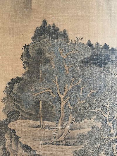 范宽精品丝绢中堂山水画 范宽精品丝绢中堂山水画