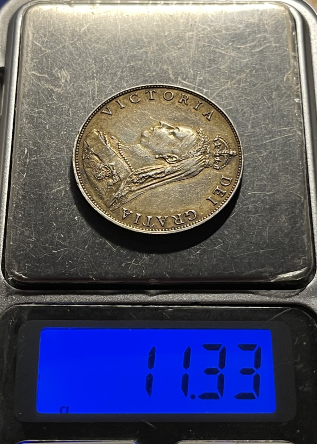 【麦克币章收藏】拍卖第一期 英国1887年弗洛林银币  难得的全金黄包浆