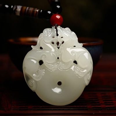 新疆和田玉平安扣貔貅吊坠双面款项链男女款项坠羊脂玉 - 新疆和田玉平安扣貔貅吊坠双面款项链男女款项坠羊脂玉