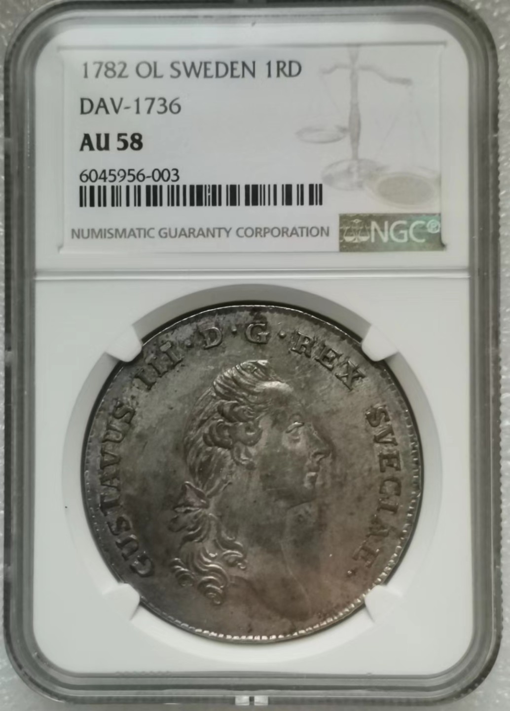 瓶子🏺第46期拍卖会 瑞典1782年古斯塔夫三世1塔勒银币