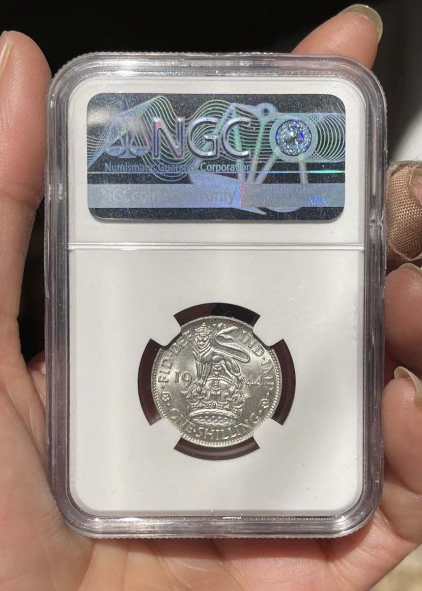 【麦克币章收藏】拍卖第一期 英国1944年1先令银币，英格兰版本，含7个4很有意思