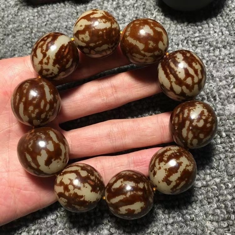 花菩提根菩提手串带皮大白玉菩提根20mm