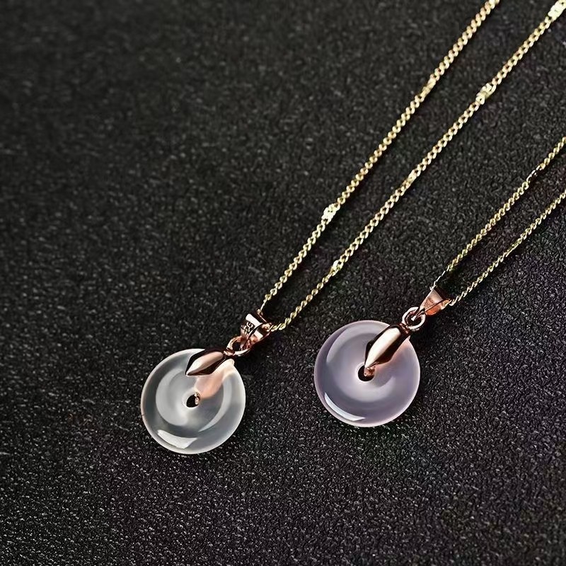 天然超好看玉随 平安扣吊坠 尺寸15*15mm