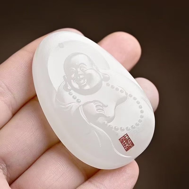 金丝玉 大肚弥勒护身佛55*37*12mm