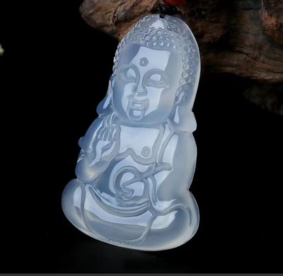天然巴西玛瑙高冰宝宝佛 尺寸38*29*8 - 天然巴西玛瑙高冰宝宝佛 尺寸38*29*8