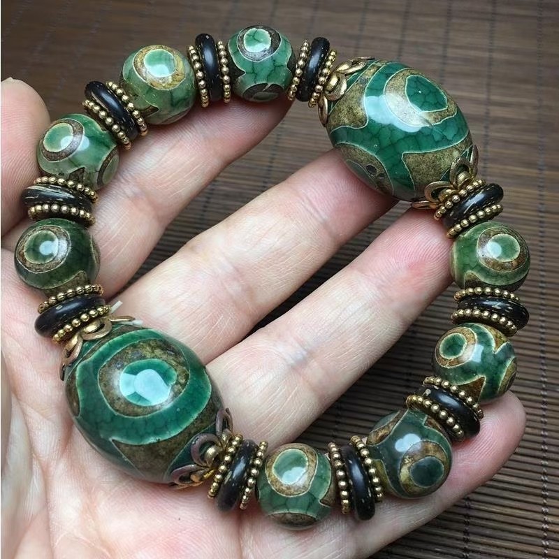 绿龟纹天珠 手串划算