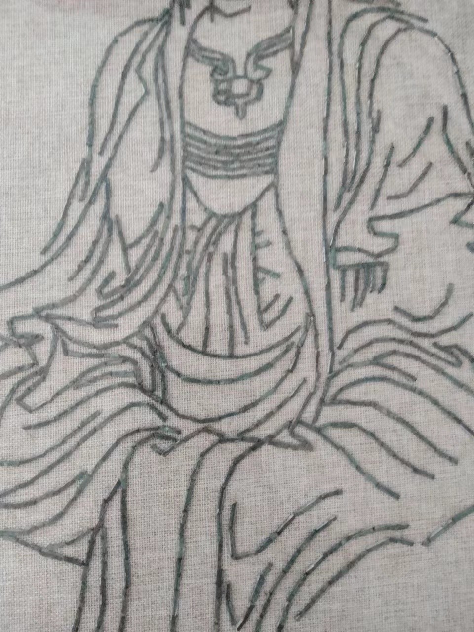 鸣轩坊~铜钱贴画 铜钱画~杨枝观音