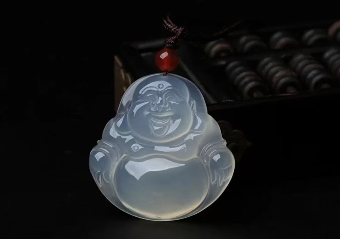 天然巴西玛瑙荔枝冻玉佛佛公吊坠