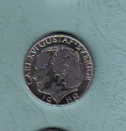 瑞典1989年1克朗 实物图 UNC    