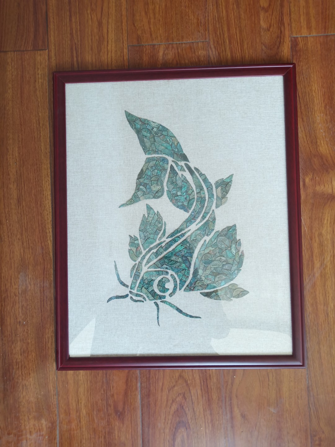 鸣轩坊~铜钱贴画 年年有鱼