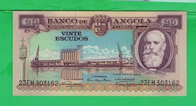 安哥拉1956年20埃斯库多 非洲纸币 实物图 UNC - 安哥拉1956年20埃斯库多 非洲纸币 实物图 UNC