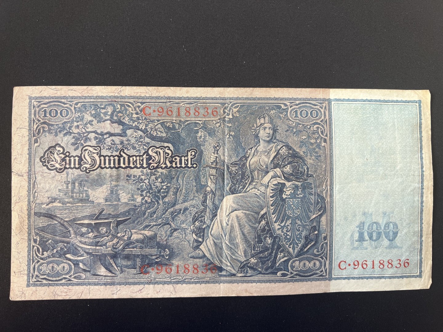 泡泡堂第十九期 世界硬币纸币专场(全场20包邮) 德国1910年100马克大幅纸币