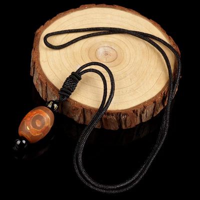 磨砂三眼天珠16*23mm 绳长68mm - 磨砂三眼天珠16*23mm 绳长68mm