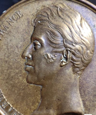 gush小明220707 法国查尔斯十世众议院1829纪念铜章 品相如图，边缘有点小磕