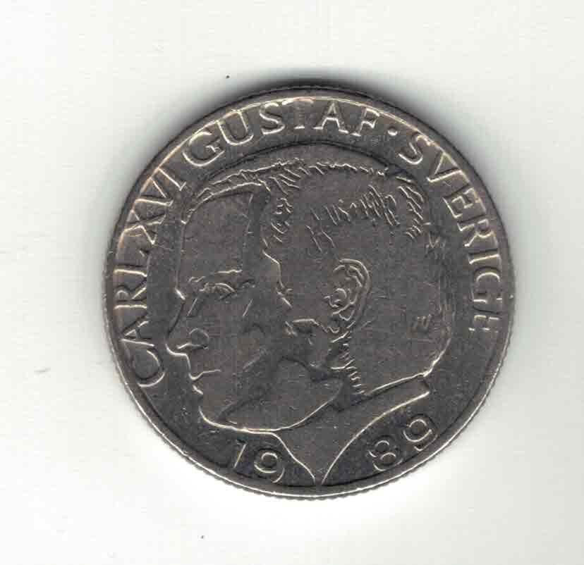 瑞典1989年1克朗 实物图 UNC    