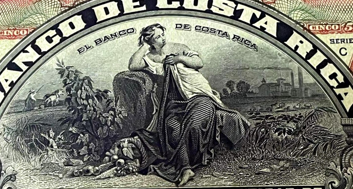 新纪元！【Blue Auction】✨世界纸币精拍第201期【精】   【百年风云】哥斯达黎加 1901-08年5克朗  美钞公司出品 雕刻精美 UNC-