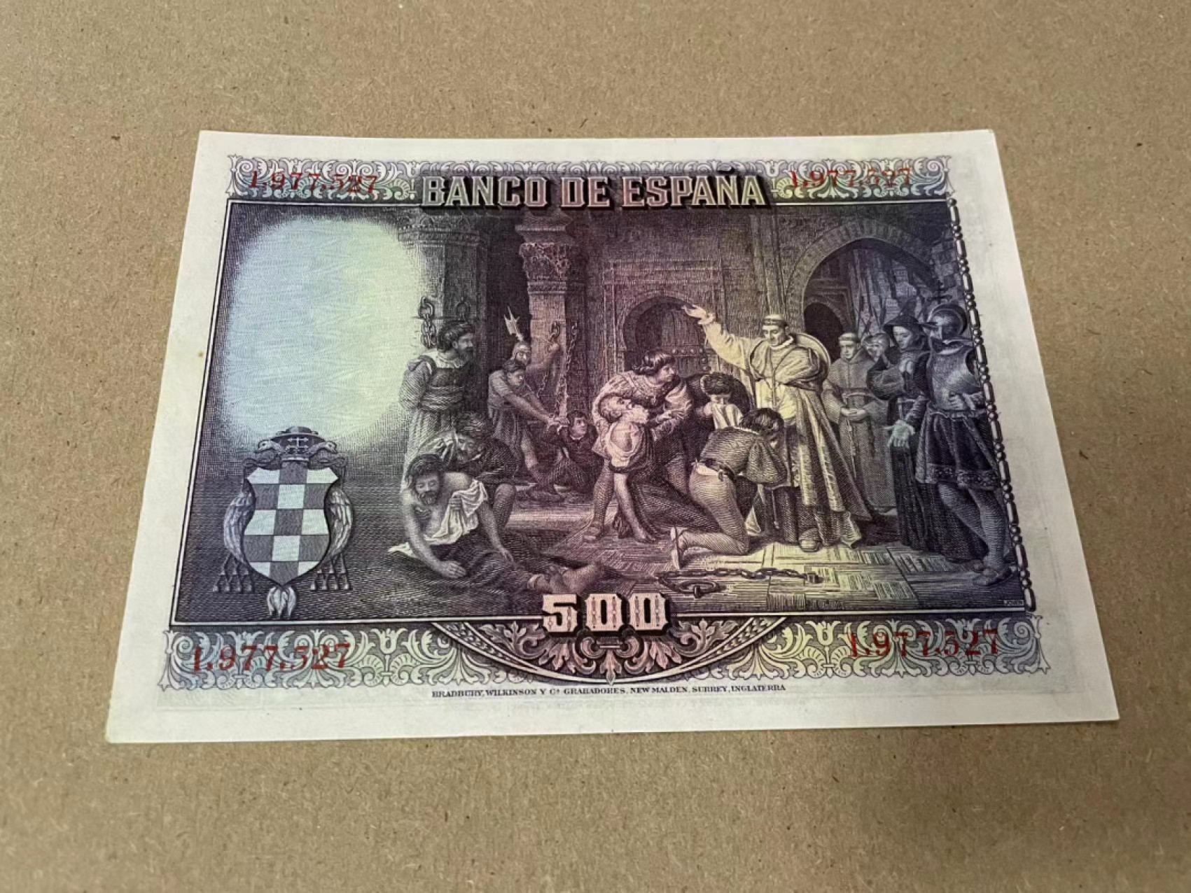 新纪元！【Blue Auction】✨世界纸币精拍第201期【精】   【一组5张】西班牙 1928年25-1000比塞塔 品相如图 BWC出品 大方块 